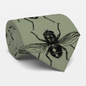 Fly illustratie Entomology Sage Green Stropdas (Opgerold)