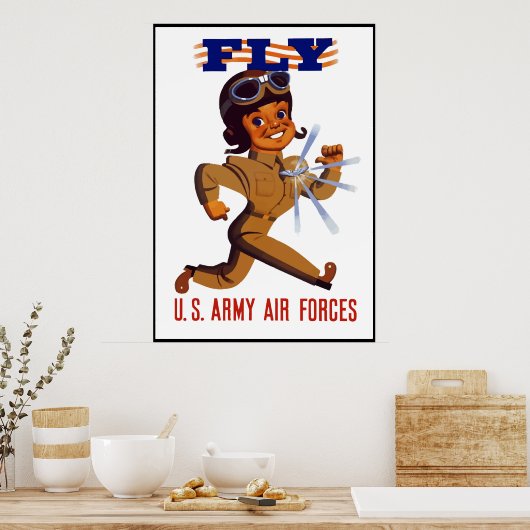 FLY — Legerluchtmacht — Grens Poster (Keuken)