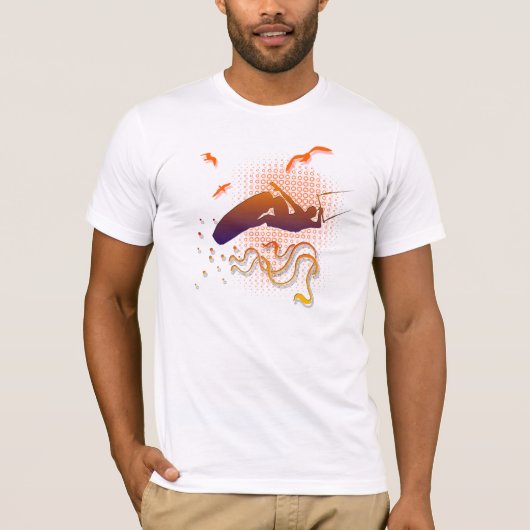 Fly like the birds, kitesurf shirt (Voorkant)