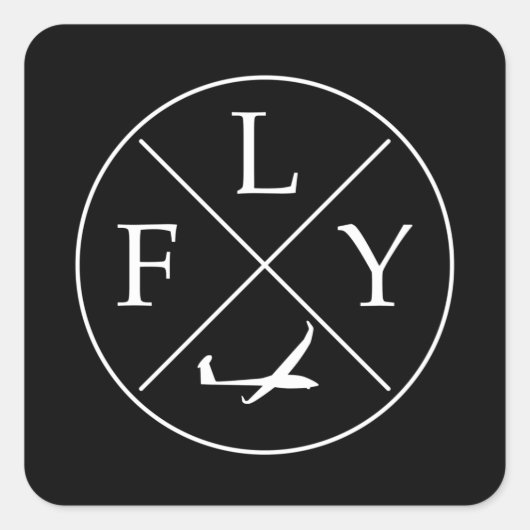 FLY Logo Glider afstandsbediening rc Vierkante Sticker (Voorkant)