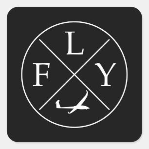 FLY Logo Glider afstandsbediening Vierkante Sticker