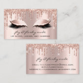 Fly Makeup Artist Eyelash Glitter Drift Roos Visitekaartje (Voorkant / Achterkant)