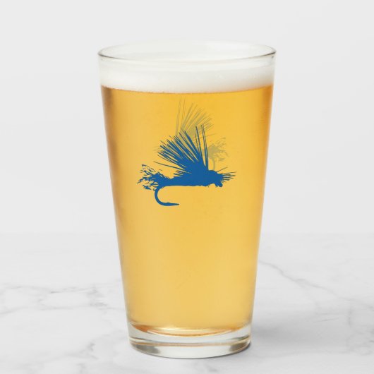 Fly Master - Blauw Pint Glas (Voorkant gevuld)