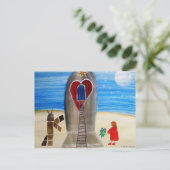 ...Fly Me to The Moon...art by Jutta Gabriel... Briefkaart (Staand voorkant)