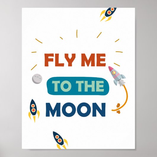 Fly Me to the Moon Digitale printbare Poster (Voorkant)