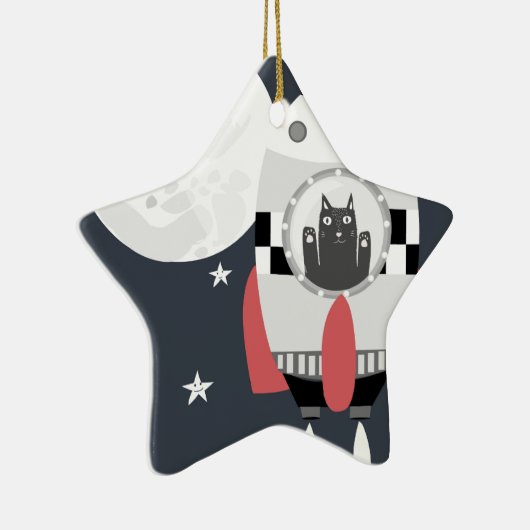 fly me to the moon keramisch ornament (Rechts)