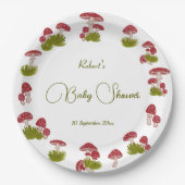Fly Mushroom Goblincore Garden Green Baby shower Papieren Bordje (Voorkant)