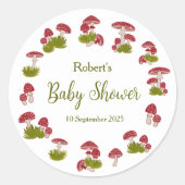Fly Mushrooms Goblincore Garden Baby Shower Ronde Sticker (Voorkant)