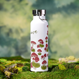 Fly Mushrooms Goblincore Garden Custom Name Waterfles