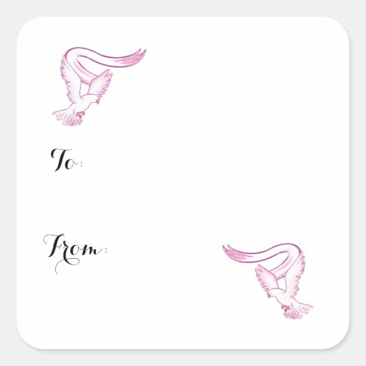 Fly on Wings of Love Vierkante Sticker (Voorkant)