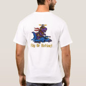 Fly Or Extinct Pixel Art Dinosaur Pilot Fighter Je T-shirt (Achterkant)