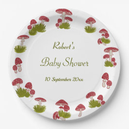 Fly Paddenstoel Goblincore Tuin Groen Baby Shower  Papieren Bordje