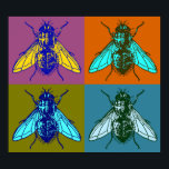Fly Pop Art Poster<br><div class="desc">Vintage beelden, kunst en ephemera hebben zich vertaald in unieke kleding, kunst en accessoires. Alle soorten design, met inbegrip van etiketten, advertenties, kunstwerk en houtsnijdsels die worden omgezet in shirten, sieraden, posters en nog veel meer.</div>