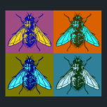 Fly Pop Art Poster<br><div class="desc">Vintage beelden,  kunst en ephemera hebben zich vertaald in unieke kleding,  kunst en accessoires. Alle soorten design,  met inbegrip van etiketten,  advertenties,  kunstwerk en houtsnijdsels die worden omgezet in shirten,  sieraden,  posters en nog veel meer.</div>