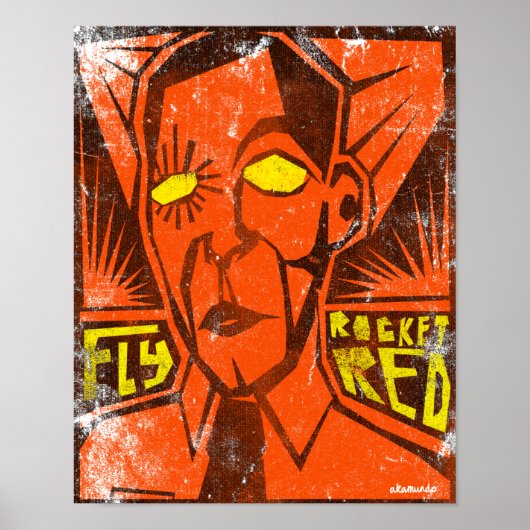 FLY ROCKET RED POSTER (Voorkant)