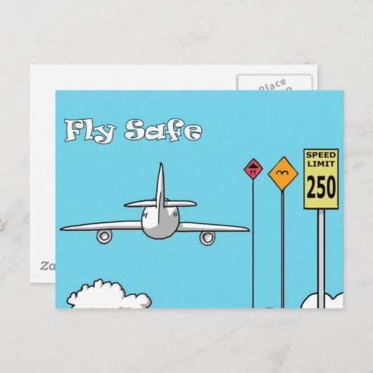 "Fly Safe" Briefkaart (Voorkant / Achterkant)