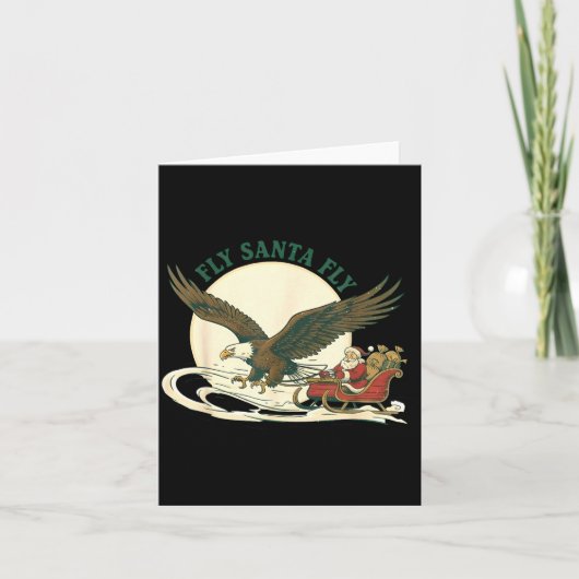 Fly Santa Fly Christmas, Santa Football  Kaart (Voorkant)