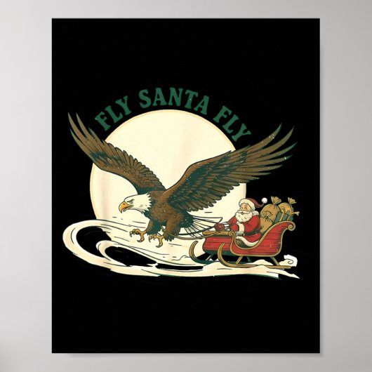 Fly Santa Fly Christmas, Santa Football  Poster (Voorkant)