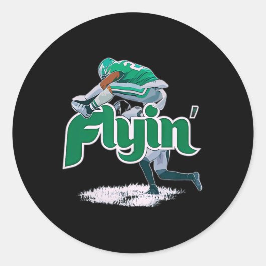 Fly Saquon Fly Eagles Barkley De omgekeerde horde Ronde Sticker (Voorkant)