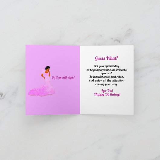 Fly Sister African American Birthday Kaart (Binnen)