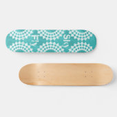 Fly Sky Modern Typografie Blue Mandala Persoonlijk Skateboard (Horizontaal)
