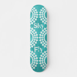 Fly Sky Modern Typografie Blue Mandala Persoonlijk Skateboard