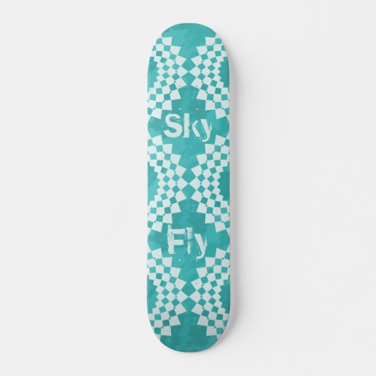Fly Sky Modern Typografie Blue Mandala Persoonlijk Skateboard (Voorkant)