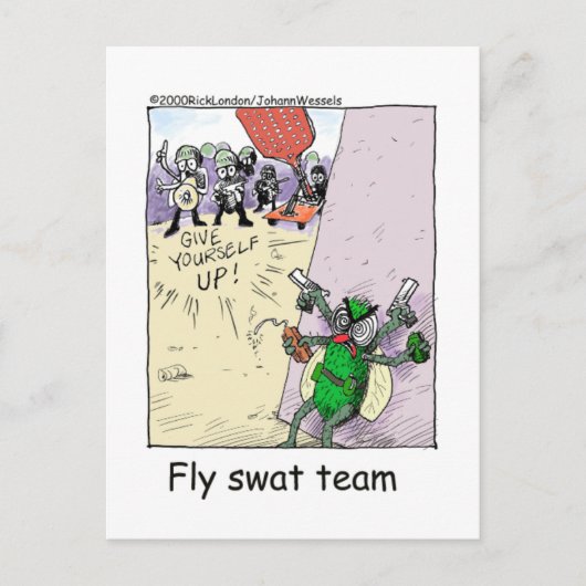 Fly Swat Team Funny Police Gifts & Collectibles Briefkaart (Voorkant)