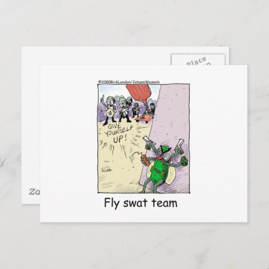 Fly Swat Team Funny Police Gifts & Collectibles Briefkaart (Voorkant / Achterkant)