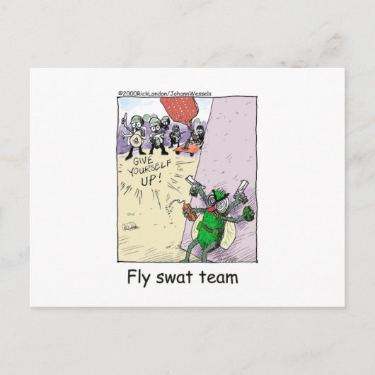 Fly Swat Team Funny Police Gifts & Collectibles Briefkaart (Voorkant)