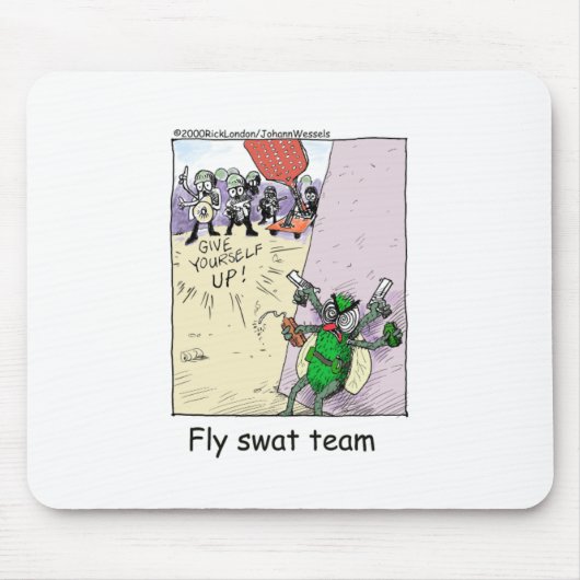 Fly Swat Team Funny Police Gifts & Collectibles Muismat (Voorkant)