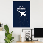 Fly the Concorde Conceptual Illustration Against Poster (Thuiskantoor)