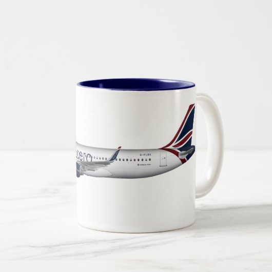 Fly UK A320-Mok Tweekleurige Koffiemok (Voorkant rechts)