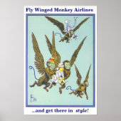 Fly Winged Monkey Airlines Poster (Voorkant)