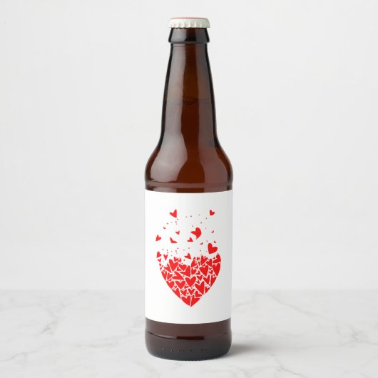 Flyaway Love Hearts Bier Etiket (Voorkant)
