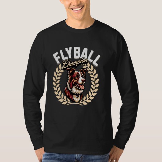 Flyball Kampioen Flyball Hond Parkour Border Colli T-shirt (Voorkant)