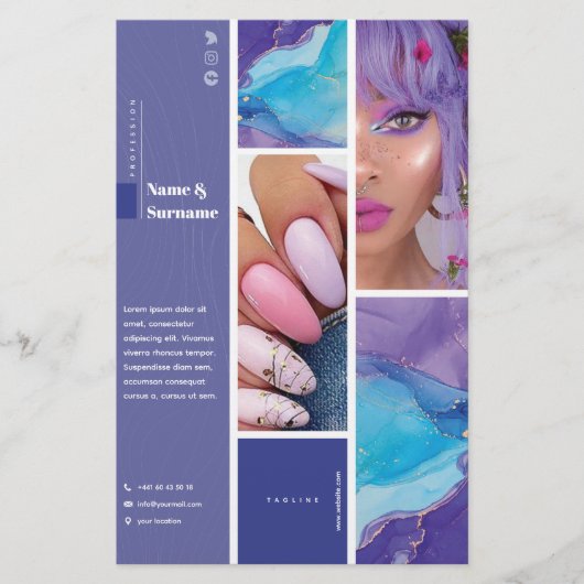 Flyer 14 x 21,6 cm Beauty & Nail art (Voorkant)