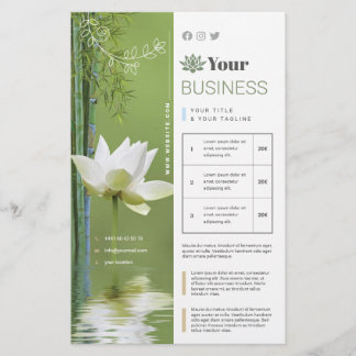 Flyer 14 x 21,6 cm Zen Lotus Vert