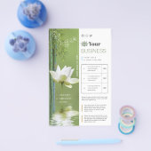 Flyer 14 x 21,6 cm Zen Lotus Vert (Enkel)