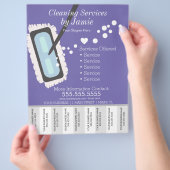Flyer A voor schoonmaakbedrijven met afscheurstrok (Hand)