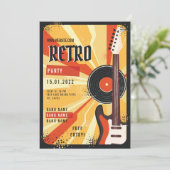 Flyer Announge van het muziekfeestje Retro Kaart (Staand voorkant)