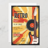 Flyer Announge van het muziekfeestje Retro Kaart (Voorkant / Achterkant)