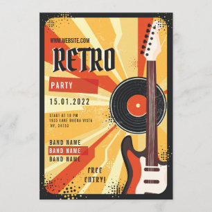 Flyer Announge van het muziekfeestje Retro Kaart