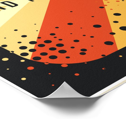 Flyer Announge van het muziekfeestje Retro Poster (Hoek)