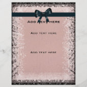Flyer Antiek Old Paper Roze Black Bows Sjabloon (Achterkant)