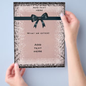 Flyer Antiek Old Paper Roze Black Bows Sjabloon (Hand)