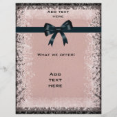 Flyer Antiek Oud Papier Roze Zwarte Bogen Sjabloon (Voorkant)