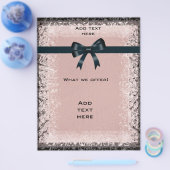 Flyer Antiek Oud Papier Roze Zwarte Bogen Sjabloon (Enkel)