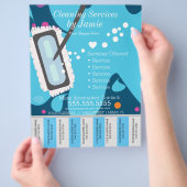 Flyer B voor schoonmaakbedrijven met afscheurstrok (Hand)