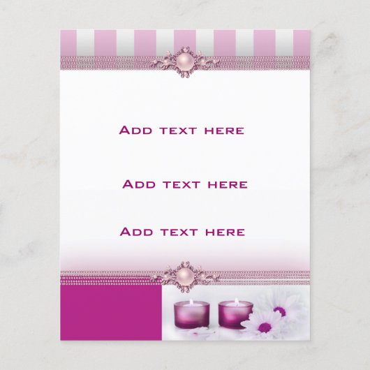 Flyer Beauty Salon Spa Roze Witte StripeTemplate (Achterkant)